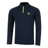 Wild Big Serve 1/4 Zip Shirt,Lang&aelig;rmet Herrer-M&oslash;rkebl&aring;,Neongr&oslash;n