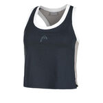HEAD Tøj HEAD Play Crop Tanktop Damer-Mørkeblå,Hvid
