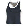 Play Crop Tanktop Damer-Mørkeblå,Hvid