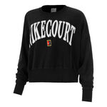 Nike T&oslash;j Nike Court Heritage Fleece GFX Crew Sweatshirt Damer-Sort