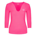 BIDI BADU Tøj BIDI BADU Ariana Tech V-Neck Shirt, langærmet Damer - pink, hvid
