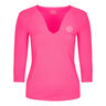 Ariana Tech V-Neck Shirt, langærmet Damer - pink, hvid