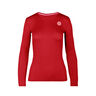 Mina Tech Roundneck Shirt, langærmet Pige - mørkerød, 