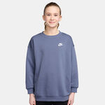 Nike Tøj Nike Sportswear Club Fleece Oversized Crew Sweatshirt Pige - blå-grå, hvid