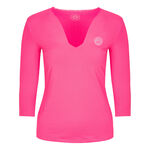 BIDI BADU Tøj BIDI BADU Ariana Tech V-Neck Shirt, langærmet Damer - pink, hvid