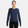 One Classic Dri-FIT Shirt, langærmet Damer - mørkeblå, hvid