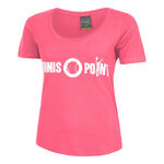 Tennis-Point Tøj Tennis-Point Basic Cotton T-shirt Damer-Pink,Hvid