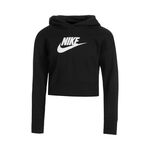 Nike Tøj Nike French Terry Club Cropped Hættetrøje Pige - sort, hvid