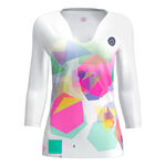 BIDI BADU Tøj BIDI BADU Kaleido V-Neck Shirt,Langærmet Damer-Flerfarvet