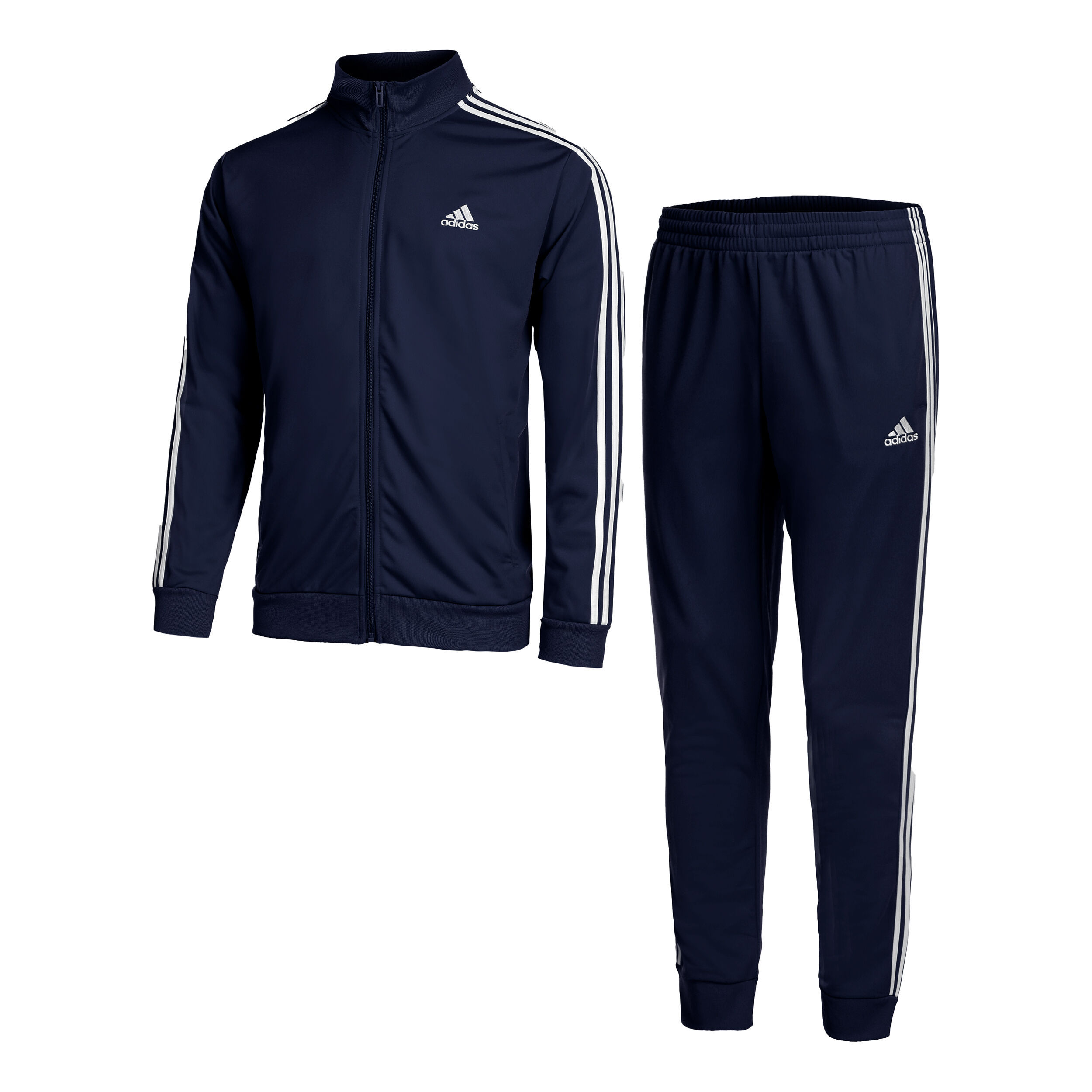 Buy adidas Sportswear Basic 3 Stripes Tricot Traeningsdragt Herrer Morkebla Hvid online Tennis Point DK
