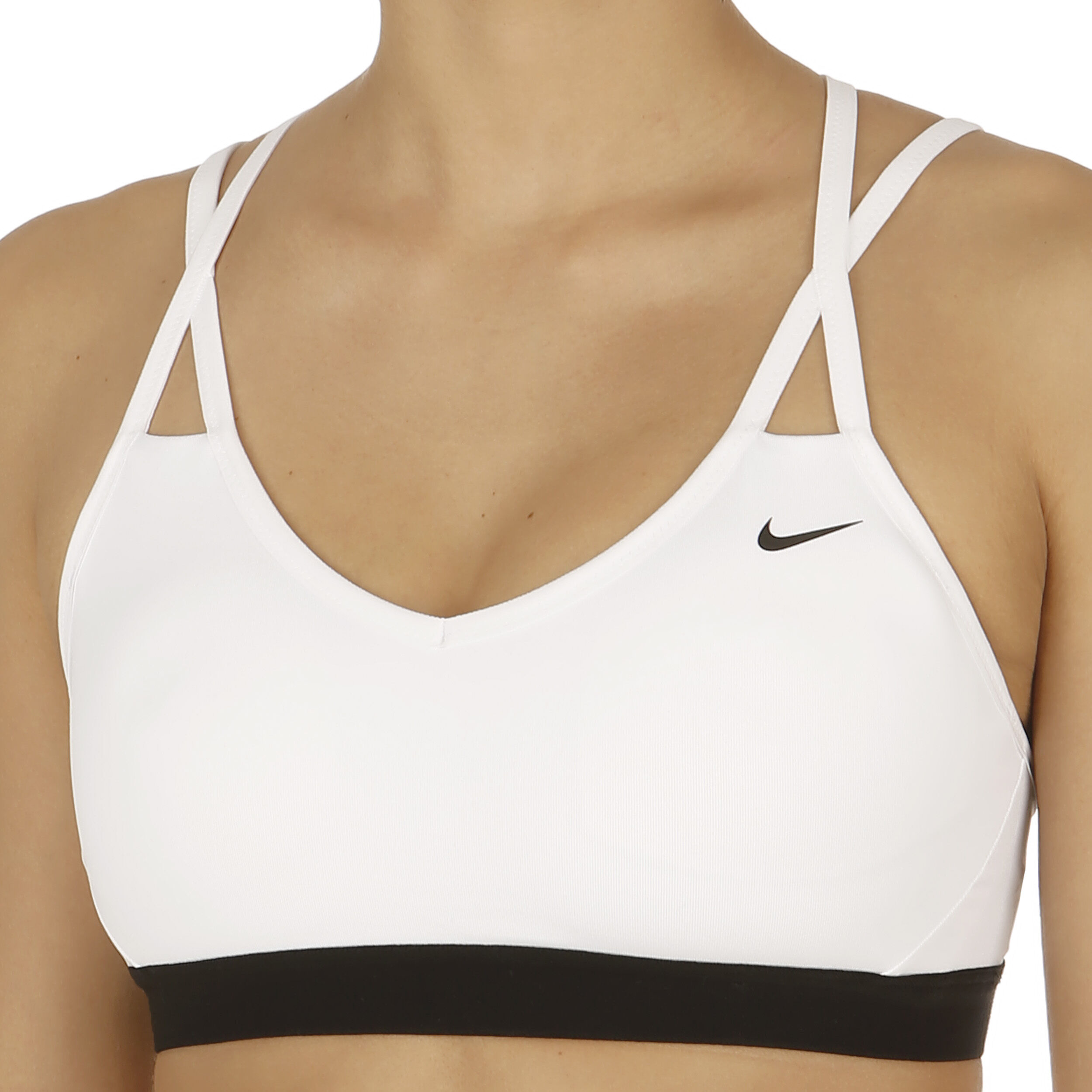 nike white strappy sports bra
