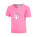Quiet Please T-shirt Quiet Please Joy Flower Logo T-shirt Pige-pink, hvid
