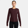 One Classic Dri-FIT Shirt, langærmet Damer - mørkerød, hvid
