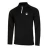 Big Serve 1/4 Zip Shirt,Lang&aelig;rmet Herrer-Sort,Hvid