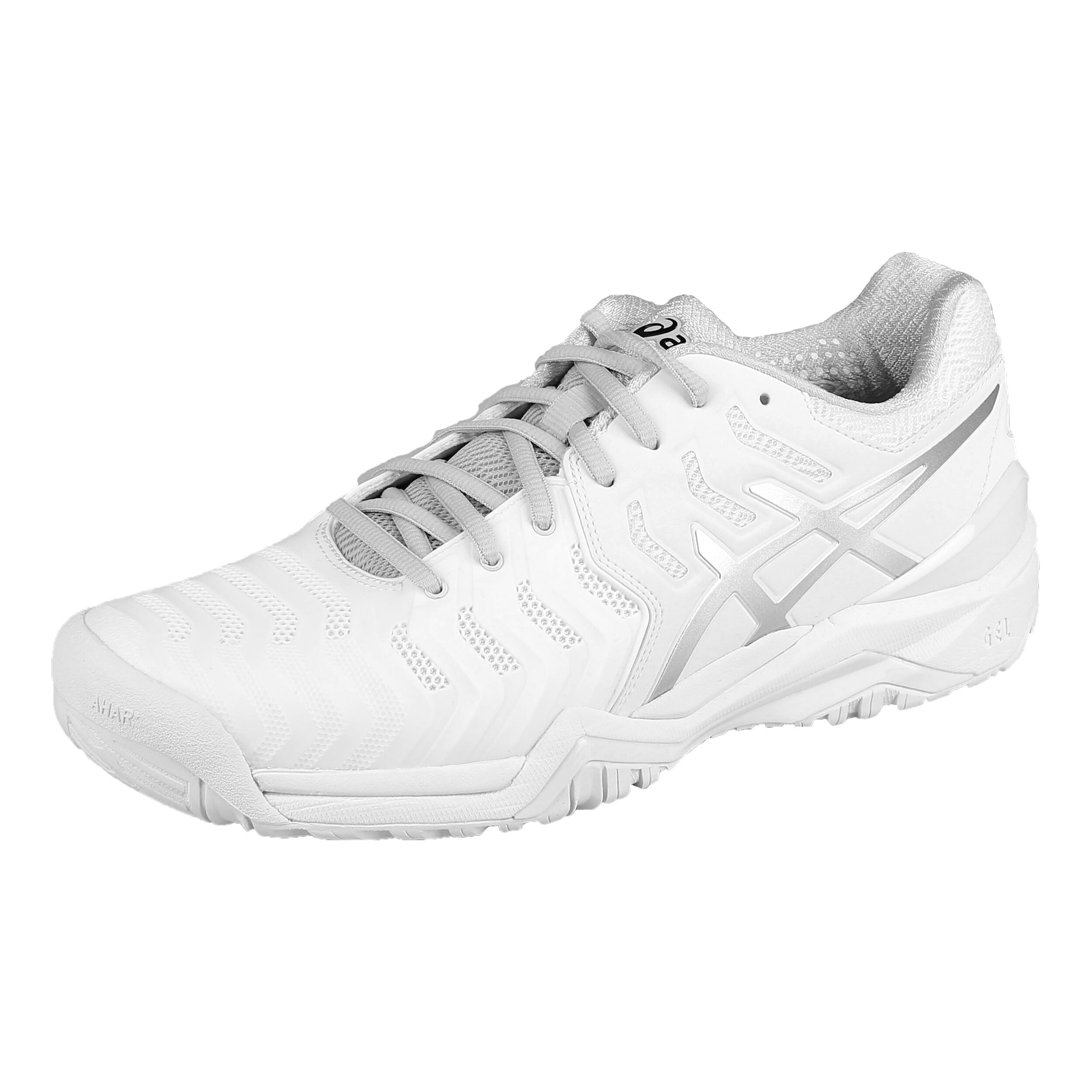 Asics Gel Resolution 7 Allcourt sko Damer Hvid, Sølv køb Asics Gel Resolution 7 Allcourt sko Damer Hvid, Sølv køb