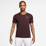 Nike Tennist&oslash;j Nike Sinner Court Dri-FIT Advantage T-shirt Herrer - m&oslash;rker&oslash;d, hvid