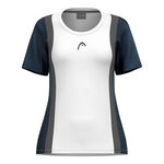 HEAD Tøj HEAD Club 25 Tech T-shirt Damer-Hvid,Mørkeblå