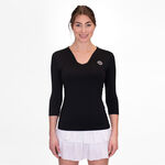 BIDI BADU Tøj BIDI BADU Crew V-Neck Shirt,Langærmet Damer-Sort