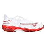Mizuno Tennissko Mizuno  Wave Exceed Court Grusbanesko Herrer - hvid, r&oslash;d
